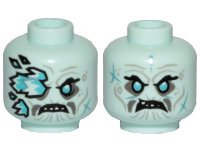 LEGO onderdeel Minifigure, Head Dual Sided Wrinkles, Teeth, Ice Spikes Covering Right Eye / Angry Pattern - Hollow Stud 3626pb2376