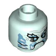 LEGO part Minifigure, Head Medium Azure Ice Beard, Eyebrows and Gills Pattern - Hollow Stud 3626pb2423