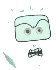 LEGO onderdeel Slope 65 2 x 2 x 2 with Bottom Tube with Light Gray Eyes and Angry Mouth with Teeth Pattern (3678bpb046)