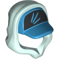 LEGO onderdeel Minifigure, Headgear Hood Hoodie with Molded Dark Azure Cap and Printed Black Panel with 3 Streaks Pattern 52684pb03