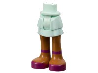 LEGO onderdeel Mini Doll Hips and Skirt Layered, Medium Nougat Legs, Magenta Shoes with Ankle Straps Pattern - Thick Hinge 92250c00pb04