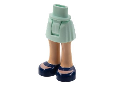 LEGO onderdeel Mini Doll Hips and Skirt, Light Nougat Legs and Dark Blue Shoes Pattern - Thick Hinge (92252c00pb015)