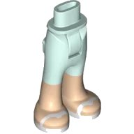 LEGO onderdeel Mini Doll Hips and Trousers with Back Pockets with Light Nougat Lower Legs and White Sandals Pattern - Thick Hinge (92253c00pb38)