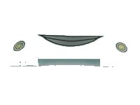 LEGO part Slope, Curved 4 x 1 x 2/3 Double with Lips and Round Headlights Pattern (Flo) 93273pb003
