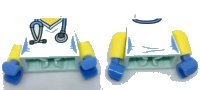 LEGO part Torso Female Hospital Scrubs with Medium Blue Stethoscope Pattern / Yellow Arms with Molded Light Aqua Short Sleeves Pattern / Medium Blue Hands 973pb2695c01