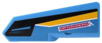 LEGO onderdeel Technic, Paneel Bekleding #21 Zeer Klein Glad, Zijde B met 'OPTIMIZERS', Zwart en Geel Strepen Patroon (Sticker) - Set 42095 11946pb038