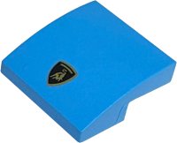 LEGO part Slope, Curved 2 x 2 x 2/3 with Lamborghini Logo Pattern 15068pb643