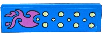 LEGO part Panel 1 x 4 x 1 with Dark Pink Flame and Bright Light Yellow Circles Pattern Model Left Side (Sticker) - Set 41383 (30413pb088L)