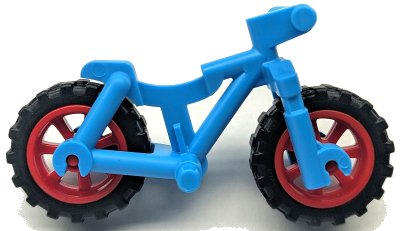 LEGO onderdeel Bicycle Heavy Mountain Bike with Red Wheels and Black Tires (36934 / 50862 / 50861) (36934c03)