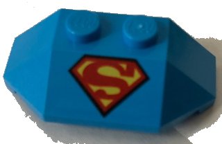 LEGO onderdeel Wedge 2 x 4 Triple with Superman 'S' Logo Reverse Pattern (47759pb12)