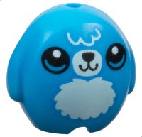 LEGO part Minifigure, Utensil Pillow Plush Toy with Dog with Black Nose, Mouth and Eyes, White Pupils and Light Aqua Bangs, Muzzle and Fur Belly Pattern 6330pb02
