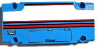 LEGO part Technic, Panel Plate 5 x 11 x 1 with Red Line, White Stripe Outlined in Red, Warning Sign and Hatch Pattern Model Left Side (Sticker) - Set 42070 64782pb057L
