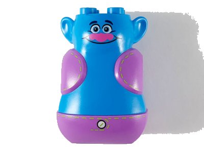 LEGO part Torso Large with Head, Trolls, 4 Studs on Top, Medium Lavender Vest and Pants Pattern (65265pb01)
