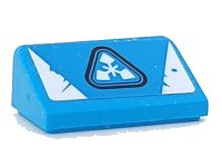 LEGO part Slope 30 1 x 2 x 2/3 with White Worn Triangles and Zane Shuriken of Ice Symbol Pattern (Sticker) - Set 70639 85984pb332