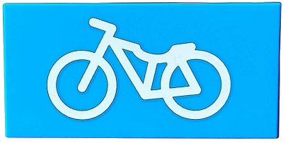 LEGO part Tile 2 x 4 with White Bicycle Pattern (87079pb0823)