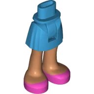 LEGO onderdeel Mini Doll Hips and Skirt, Nougat Legs and Dark Pink Open Top Shoes Pattern - Thick Hinge (92252c00pb033)