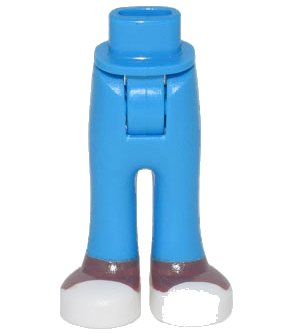 LEGO part Mini Doll Hips and Trousers with Back Pockets with Reddish Brown Ankles and White Shoes Pattern - Thick Hinge (92253c00pb54)