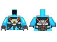 LEGO part Torso Alien Conquest ADU Soldier with Protection Vest and Breathing Apparatus Pattern / Dark Azure Arms / Dark Bluish Gray Hands 973pb0904c01