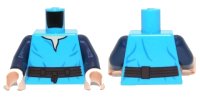LEGO part Torso SW V-Neck Shirt and Dark Brown High Tie Belt Pattern / Dark Blue Arms / Light Nougat Hands 973pb1503c01