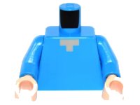 LEGO part Torso Pixelated Light Nougat Neck Pattern (Minecraft Steve) / Dark Azure Arms / Light Nougat Hands 973pb1813c01