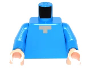 LEGO onderdeel Torso Pixelated Light Nougat Neck Pattern (Minecraft Steve) / Dark Azure Arms / Light Nougat Hands (973pb1813c01)