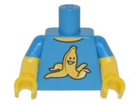 LEGO onderdeel Torso T-Shirt with Yellow Grinning Banana Peel Pattern / Yellow Arms with Molded Dark Azure Short Sleeves Pattern / Yellow Hands 973pb2222c01