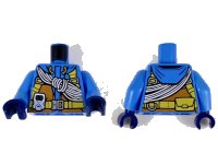LEGO part Torso Arctic Overalls (Parka) with Safety Rope Pattern / Dark Azure Arms / Dark Blue Hands 973pb3185c01