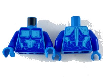 LEGO onderdeel Torso Medium Azure Chest with Blue Outlines and Water Pattern / Blue Arms / Dark Azure Hands (973pb3510c01)