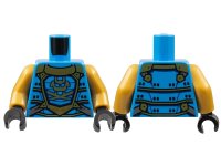 LEGO onderdeel Torso Armor, Gold Panel Lines and Samurai Logo Pattern / Pearl Gold Arms / Black Hands 973pb4756c01
