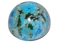 LEGO part Cylinder Hemisphere 11 x 11, Studs on Top with Blue, Dark Green, Sand Green, and White Planet Pattern (SW Alderaan) 98107pb09