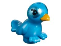 LEGO onderdeel Bird, Friends / Elves with Bright Light Orange Beak and Metallic Light Blue Feathers Around Black Eyes Pattern (Cleo) 98388pb07