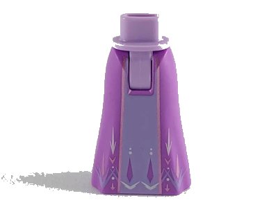 LEGO onderdeel Mini Doll Hips and Skirt Full Length with Lavender Middle and Arendelle Pattern - Thick Hinge (15875c157pb001)