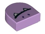 LEGO part Tile, Round 1 x 1 Half Circle Extended with Closed Mouth with Fangs Pattern (24246pb033)