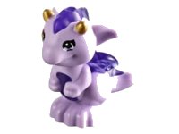 LEGO onderdeel Dragon, Elves, Baby with Molded Trans-Purple Stomach, Spines, and Wings and Printed Gold Horns Pattern (Fledge) 26090pb02