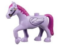 LEGO part Duplo Horse with Wings, Magenta Mane and Tail Pattern 3426pb03