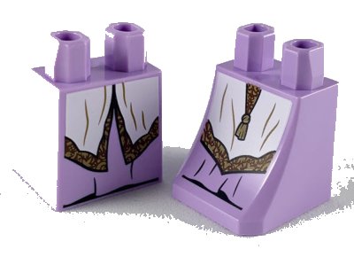LEGO part Lower Body, Skirt with White Robe with Reddish Brown and Dark Tan Hem Pattern (36036pb015)