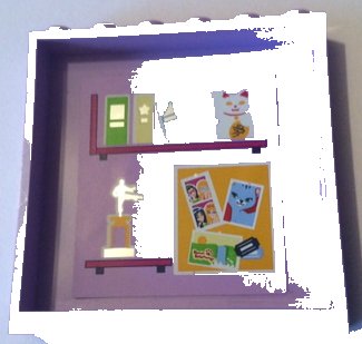 LEGO part Panel 1 x 6 x 5 with Books on Bookshelf, Trophy, Cat and Poster Pattern on Inside (Sticker) - Set 41095 (59349pb169)