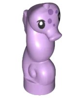 LEGO onderdeel Seahorse, Friends with Black Eyes and Medium Lavender Spots Pattern (67156pb01)
