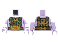 LEGO onderdeel Torso Gold Breastplate, Dark Turquoise and Dark Orange Trim Pattern / Lavender Arms / Lavender Hands 973pb4214c01
