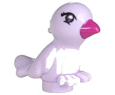 LEGO onderdeel Bird, Friends / Elves with Magenta Beak and Black Eyes Pattern (Violet) (98388pb06)