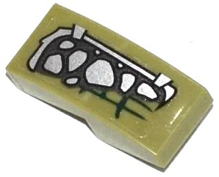 LEGO onderdeel Slope, Curved 2 x 1 x 2/3 with Crocodile Scales Pattern Model Right Side (Sticker) - Set 70126 (11477pb014R)