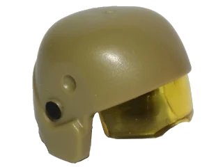LEGO onderdeel Minifigure, Headgear Helmet SW Resistance Trooper with Molded Trans-Yellow Visor and Printed Black Circles Pattern (23947pb03)