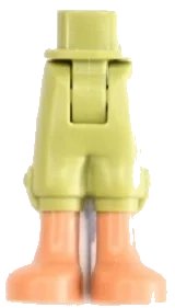 LEGO onderdeel Mini Doll Hips and Trousers Cropped with Medium Nougat Legs Pattern - Thick Hinge (92251c00pb20)