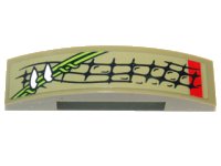 LEGO part Slope, Curved 4 x 1 x 2/3 Double with Scales, Vines and Teeth Pattern Model Right Side (Sticker) - Set 70001 93273pb021R
