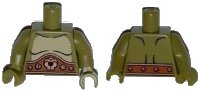 LEGO onderdeel Torso Cyclops with Fur and Belt with Skull and Jewels Pattern / Olive Green Arms / Olive Green Hands 973pb1310c01