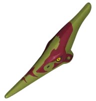 LEGO onderdeel Dinosaur Head Pteranodon with Eyes and Dark Red Marks Around Eyes, Head and Beak Pattern (98086pb04)