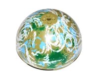 LEGO part Cylinder Hemisphere 11 x 11, Studs on Top with Green, Medium Blue, and White Planet Pattern (SW Endor) 98107pb03