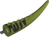LEGO onderdeel Dinosaur Tail Carnotaurus/Indominus Rex/Giganotosaurus with Pin, Spikes, and Black Markings Pattern DinoTailpb04c01