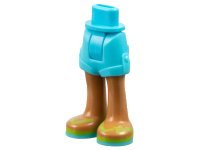 LEGO part Mini Doll Hips and Shorts with Medium Nougat Legs and Lime Sandals with Medium Azure Soles and Straps with Flowers Pattern - Thick Hinge 11202c00pb01