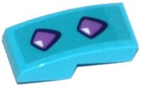 LEGO onderdeel Slope, Curved 2 x 1 x 2/3 with 2 Medium Lavender Geometric Dragon Scales Pattern (Sticker) - Set 41172 11477pb029